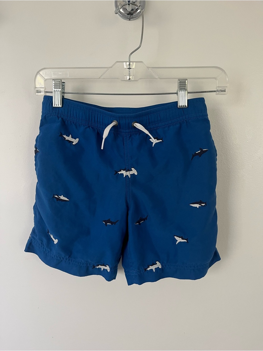 Hanna Andersson Royal Blue Boys' Shark Swim Shorts